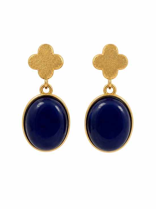 Venus and Vulcan Jewelry - Midnight Clover Jade Stud Earrings (E95)